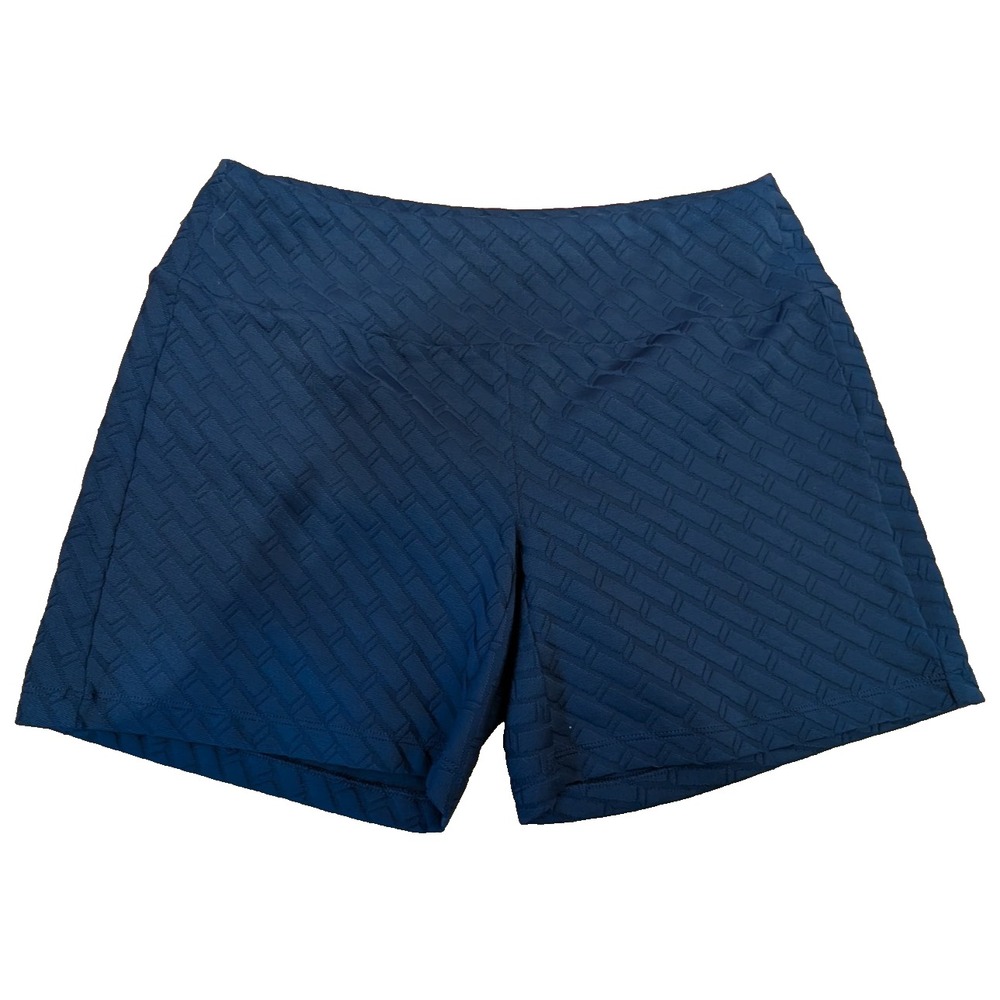 J. McLaughlin Navy Blue Textured Geometric Knit Activewear Shorts NEW NWT  XS